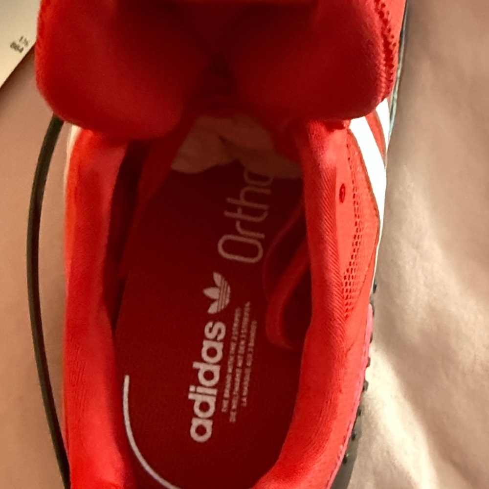 Adidas Men's Red and White Sneakers - Picture 3 of 5